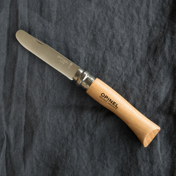 Opinel 115 Natural Varnished Beechwood Kitchen Peeler, 7 cm Blade